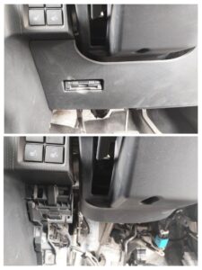 運転席ロアカバー取り外し